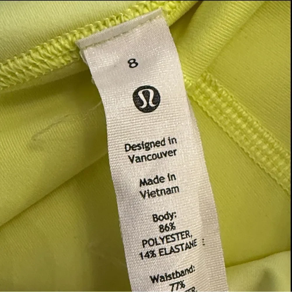New Lululemon Pace Rival Mid-Rise Skirt Highlight Yellow Size 8